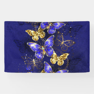 Composition with Sapphire Butterflies Banner