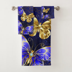 Composition with Sapphire Butterflies Bath Towel Set