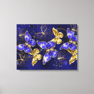 Composition with Sapphire Butterflies Canvas Print
