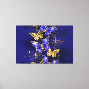 Composition with Sapphire Butterflies Canvas Print