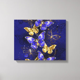 Composition with Sapphire Butterflies Canvas Print