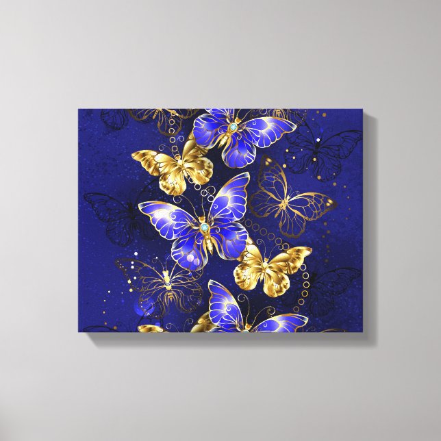 Composition with Sapphire Butterflies Canvas Print (Front)