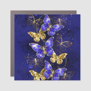 Composition with Sapphire Butterflies Car Magnet