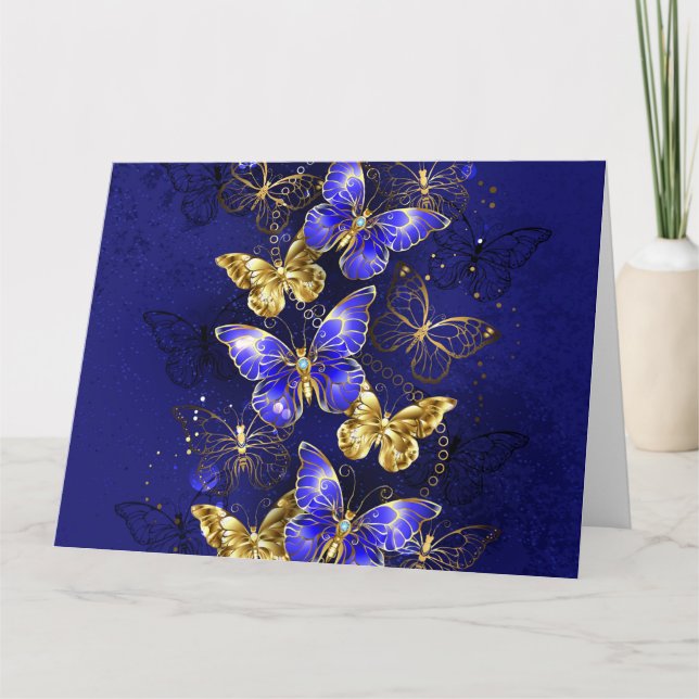 Composition with Sapphire Butterflies Card (Front)