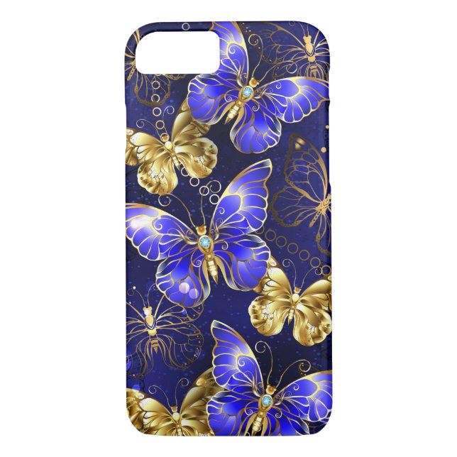 Composition with Sapphire Butterflies Case-Mate iPhone Case (Back)