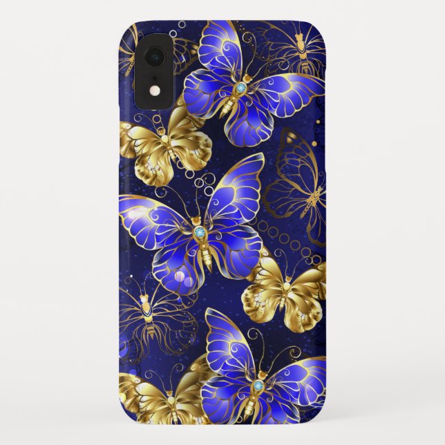 Composition with Sapphire Butterflies Case-Mate iPhone Case (Back)