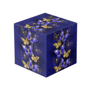 Composition with Sapphire Butterflies Cube
