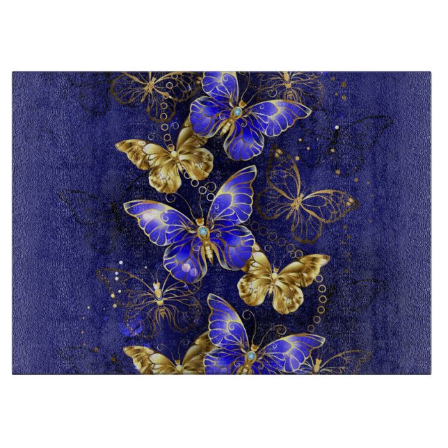 Composition with Sapphire Butterflies Cutting Board (Front)