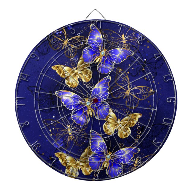Composition with Sapphire Butterflies Dartboard (Front)