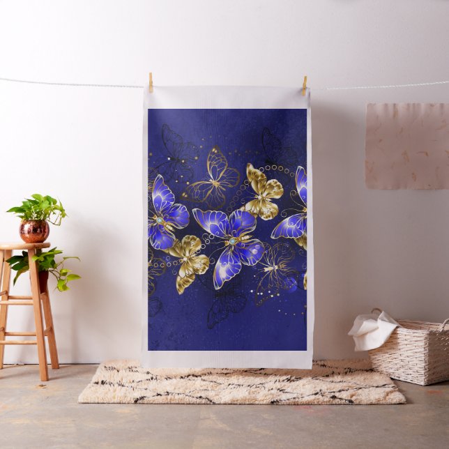 Composition with Sapphire Butterflies Fabric (In Situ)