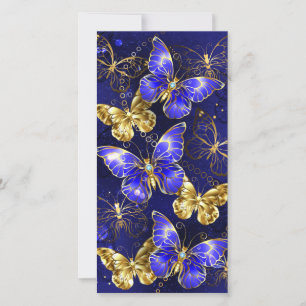 Composition with Sapphire Butterflies Holiday Card