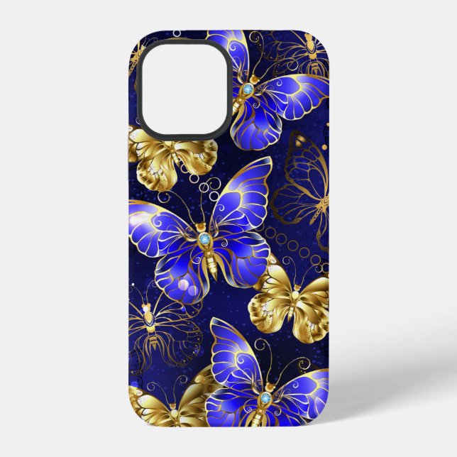 Composition with Sapphire Butterflies iPhone Case (Back)