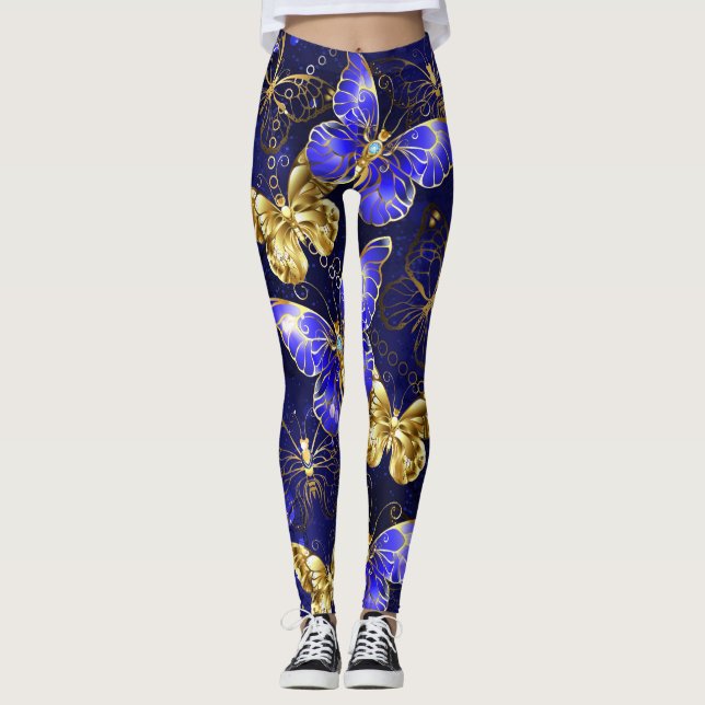Composition with Sapphire Butterflies Leggings (Front)