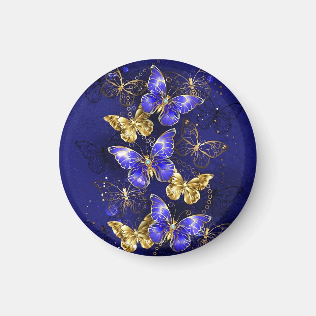 Composition with Sapphire Butterflies Magnet (Front)