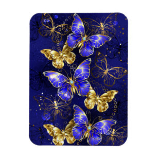Composition with Sapphire Butterflies Magnet
