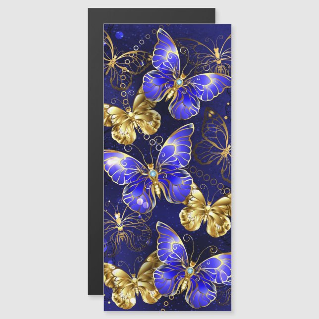 Composition with Sapphire Butterflies Magnetic Invitation (Front/Back)