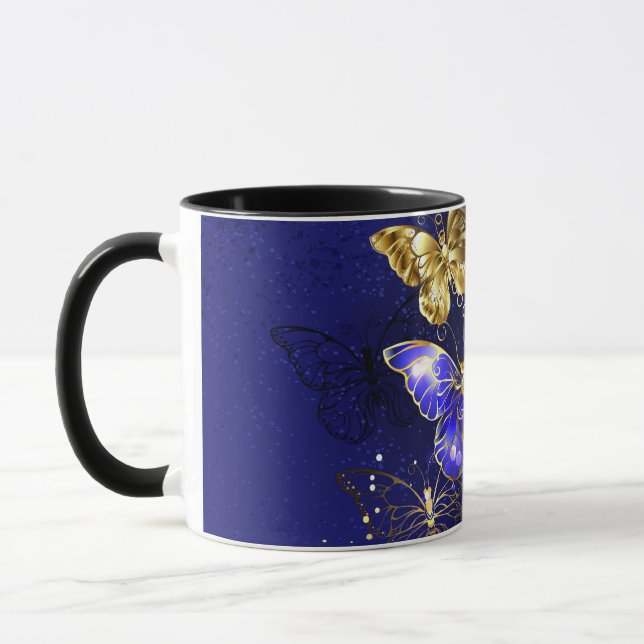 Composition with Sapphire Butterflies Mug (Left)