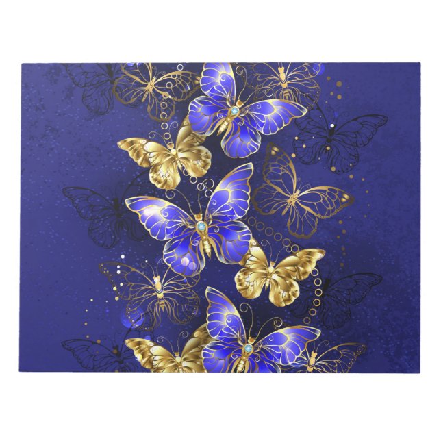 Composition with Sapphire Butterflies Notepad (Front)