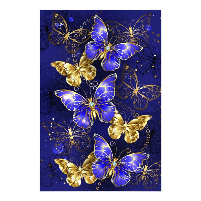 Composition with Sapphire Butterflies Photo Print (Front)