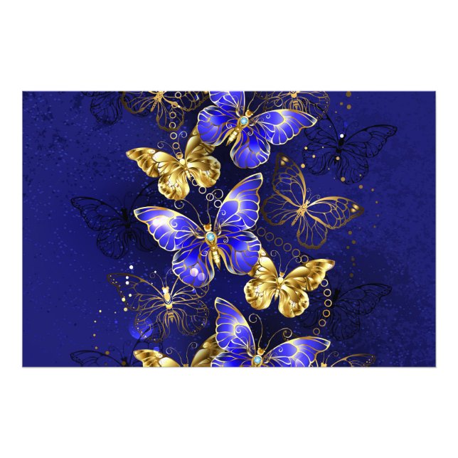 Composition with Sapphire Butterflies Photo Print (Front)