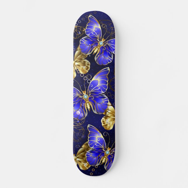 Composition with Sapphire Butterflies Skateboard (Front)