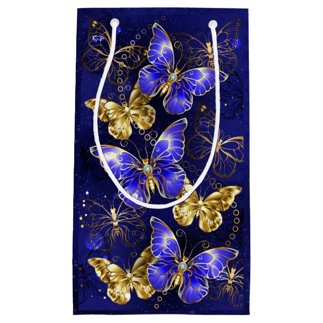 Composition with Sapphire Butterflies Small Gift Bag (Front)