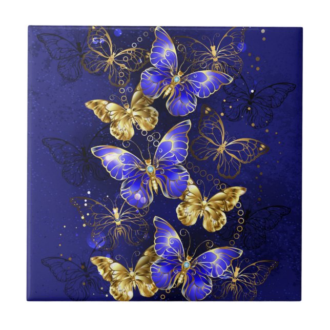Composition with Sapphire Butterflies Tile (Front)