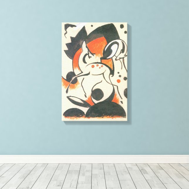 Composition with Two Deer by Franz Marc Canvas Print (Insitu(Wood Floor))