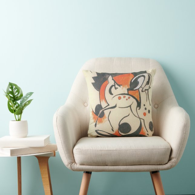 Composition with Two Deer by Franz Marc Throw Pillow (Chair)