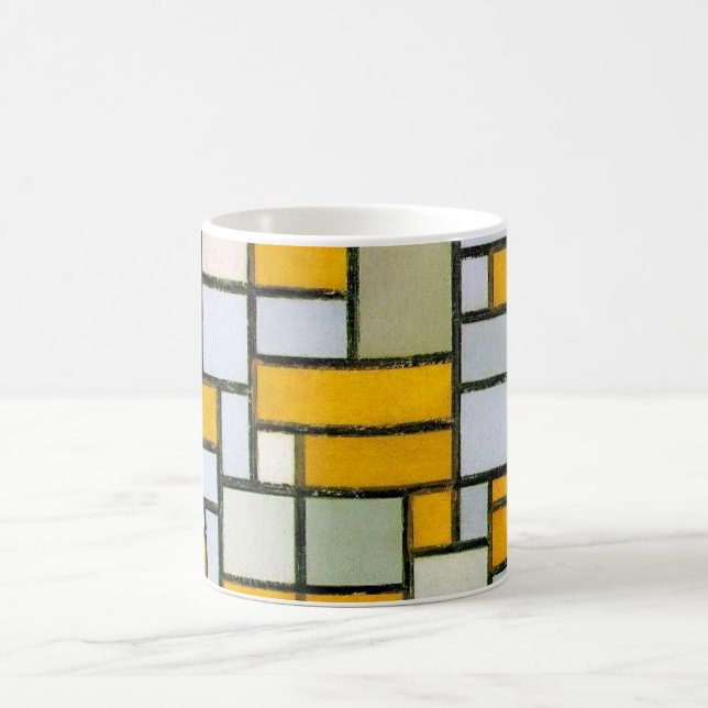 Composition Yellow and Grey, Mondrian Coffee Mug (Center)