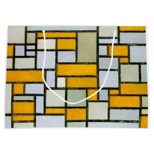Composition Yellow and Grey, Mondrian Large Gift Bag (Front)
