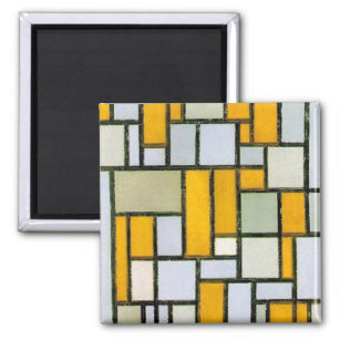 Composition Yellow and Grey, Mondrian Magnet