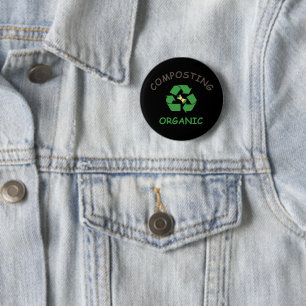 compost composting composter organic farming 2 inch round button