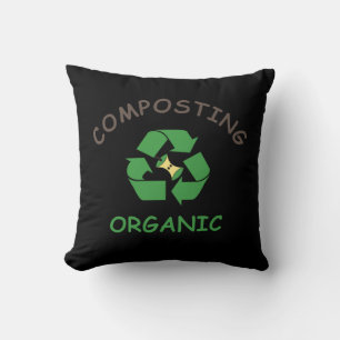 compost composting composter organic farming throw pillow