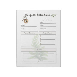 Comprehensive Project Schedule Template Notepad