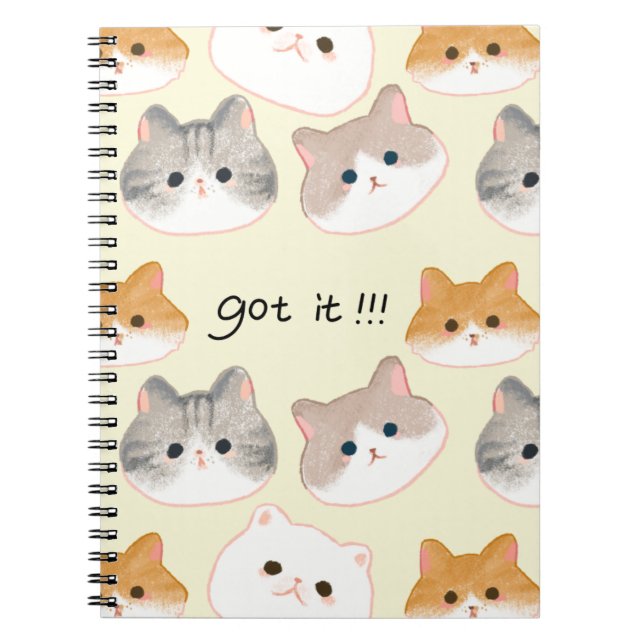 "Compris ! Adorable Chat Visages Carnet 🐾 (Devant)