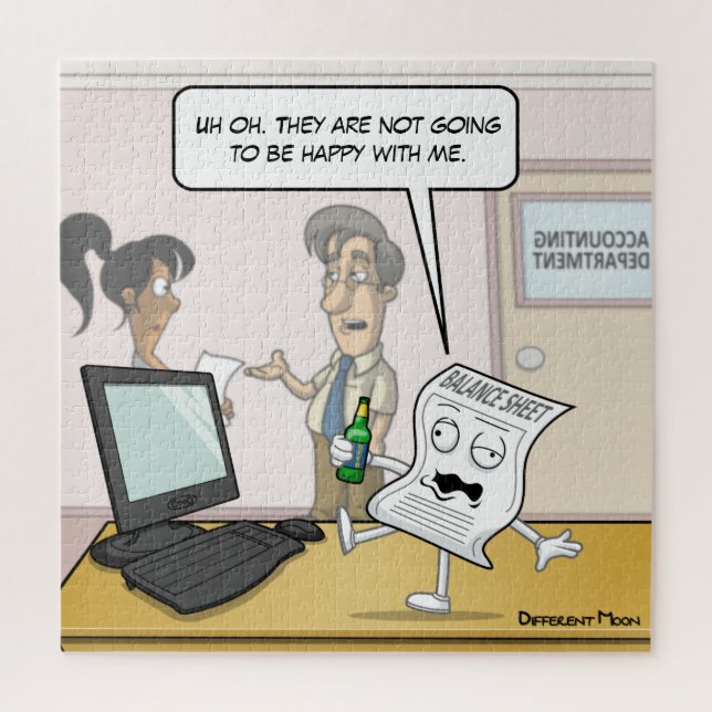 Comptabilisation Drunk Bilan Punny Jigsaw Puzzle (Vertical)