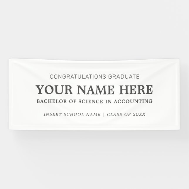 Comptabilité College Classe de bannière de 20XX Gr (Horizontal)