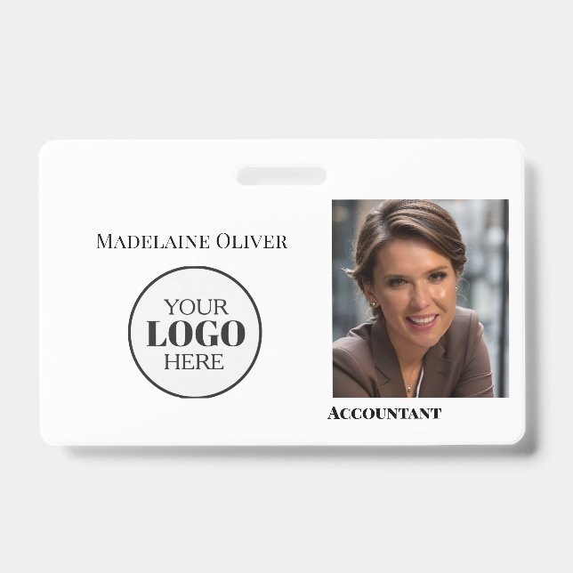 Comptable  ID de l'employé Photo Badge Logo Simple (Avant)
