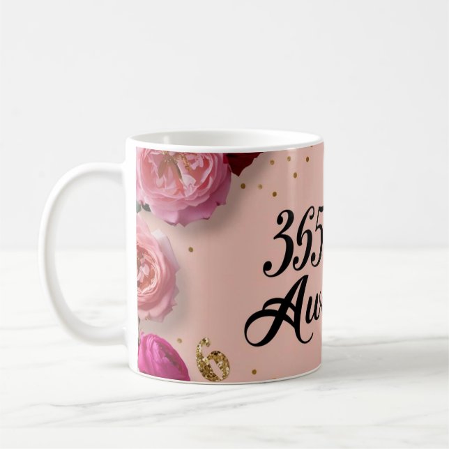 Compte à rebours d'anniversaire fleuri tasse de ca (Gauche)