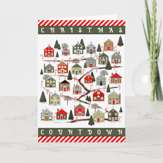 Compte à rebours de Noël Cartes d'Action de grâce (Devant)