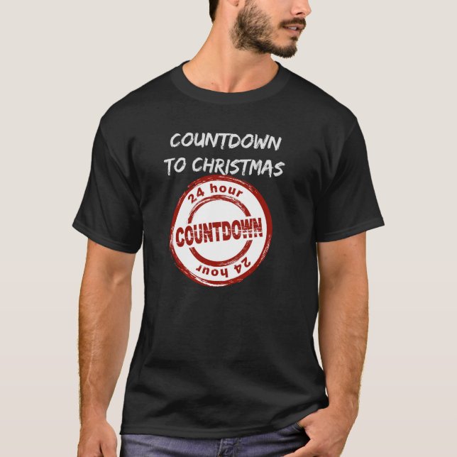 Compte à rebours du T-shirt des hommes à Noël (Devant)