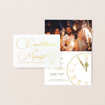 Compte à rebours jusqu'à minuit - Foil Invitation