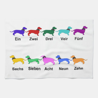 Compter Dachshunds Allemand Serviette de cuisine
