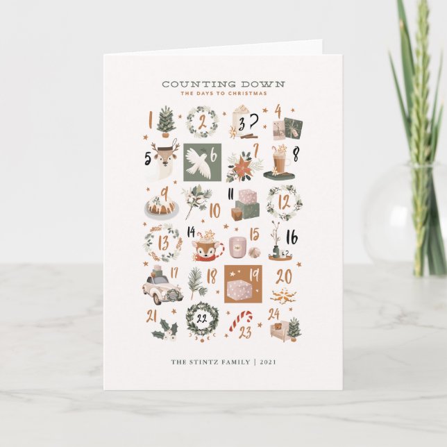 Compter les jours jusqu'à la carte de l'Avent Noël (Devant)