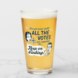 Compter tous les votes Verre Funny rétro