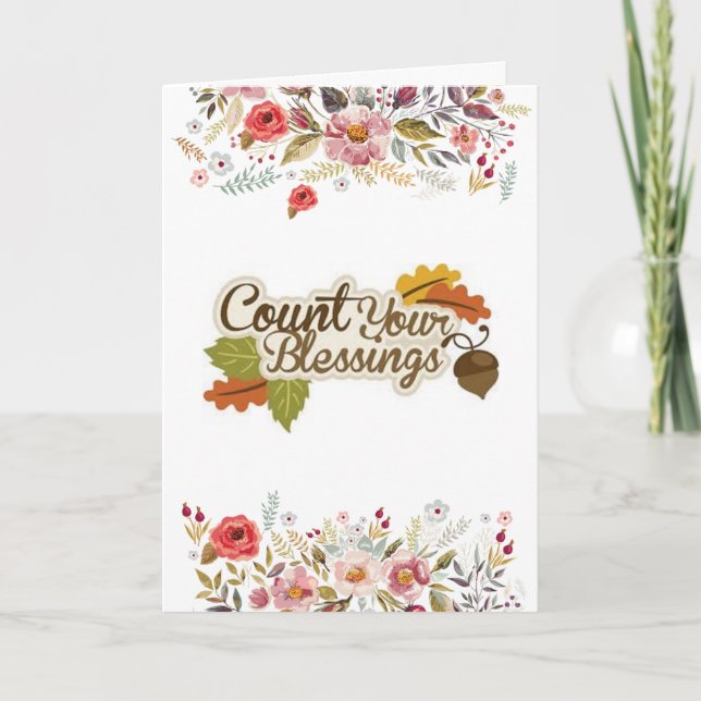 Comptez vos bénédictions Carte Thanksgiving (Devant)