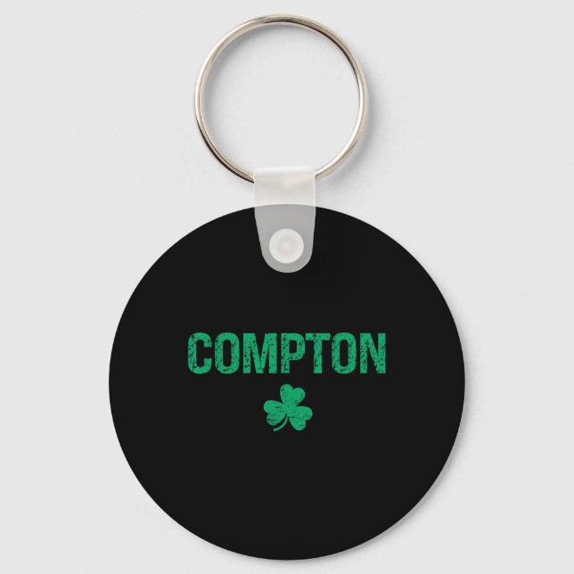 Compton Irish Shamrock St Patrick's Day  Keychain (Front)