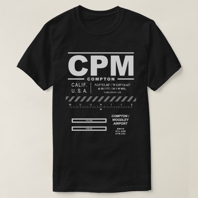 Compton / Woodley Airport CPM T-Shirt (Design Front)