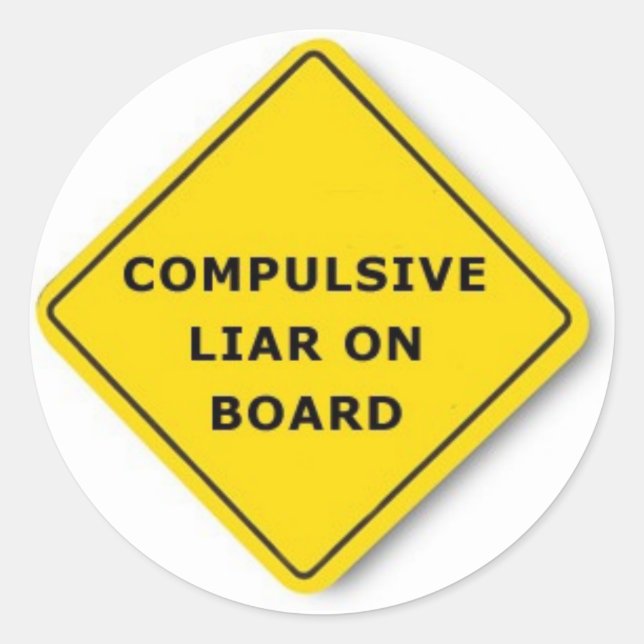 Compulsive Liar On Board Classic Round Sticker (Front)